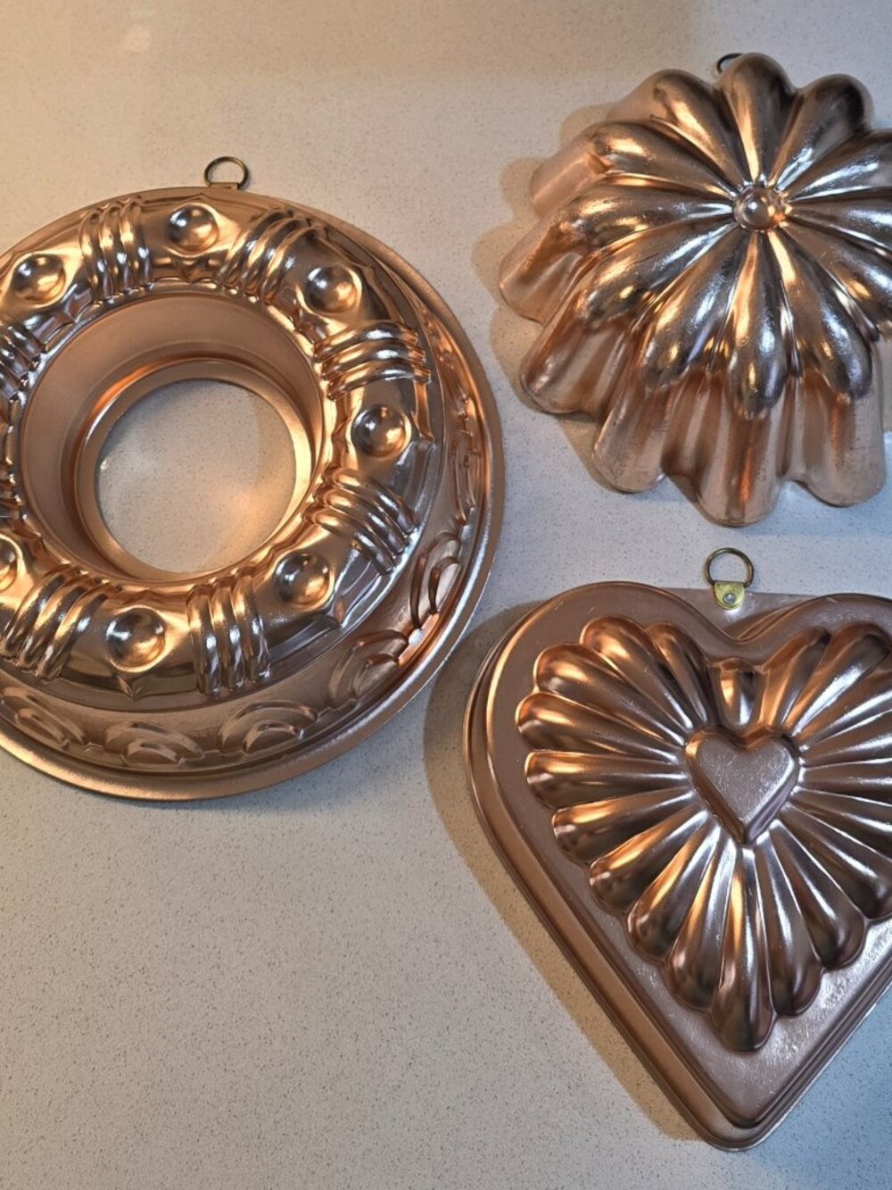 Vintage Copper-Toned Jello Molds & Bundt Pans - Set of 3